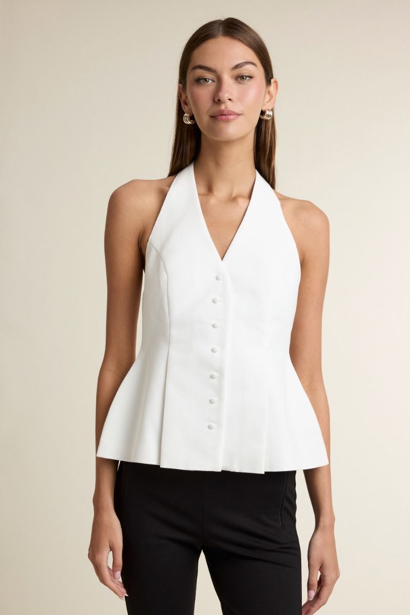 White Ali Halter Top