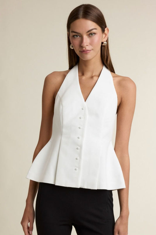 White Ali Halter Top