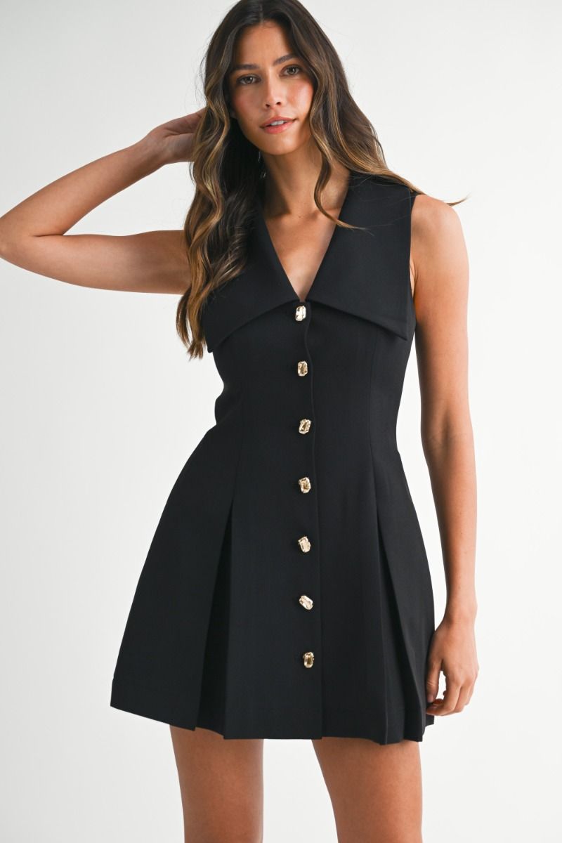 Nightfall Pleated Mini Dress