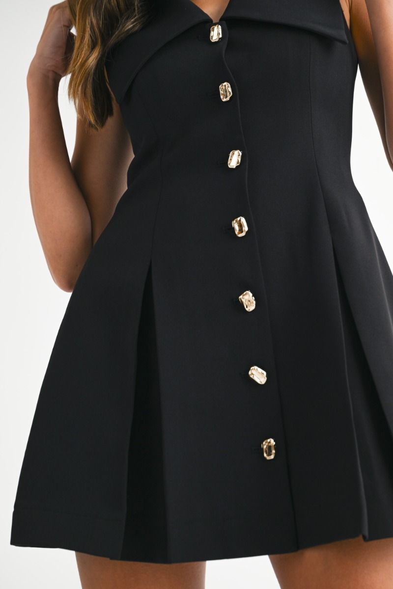 Nightfall Pleated Mini Dress