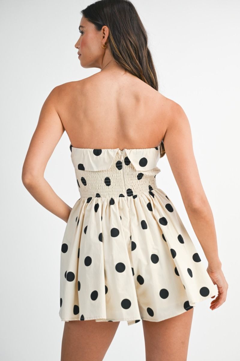 Cream Polka Dot Romper