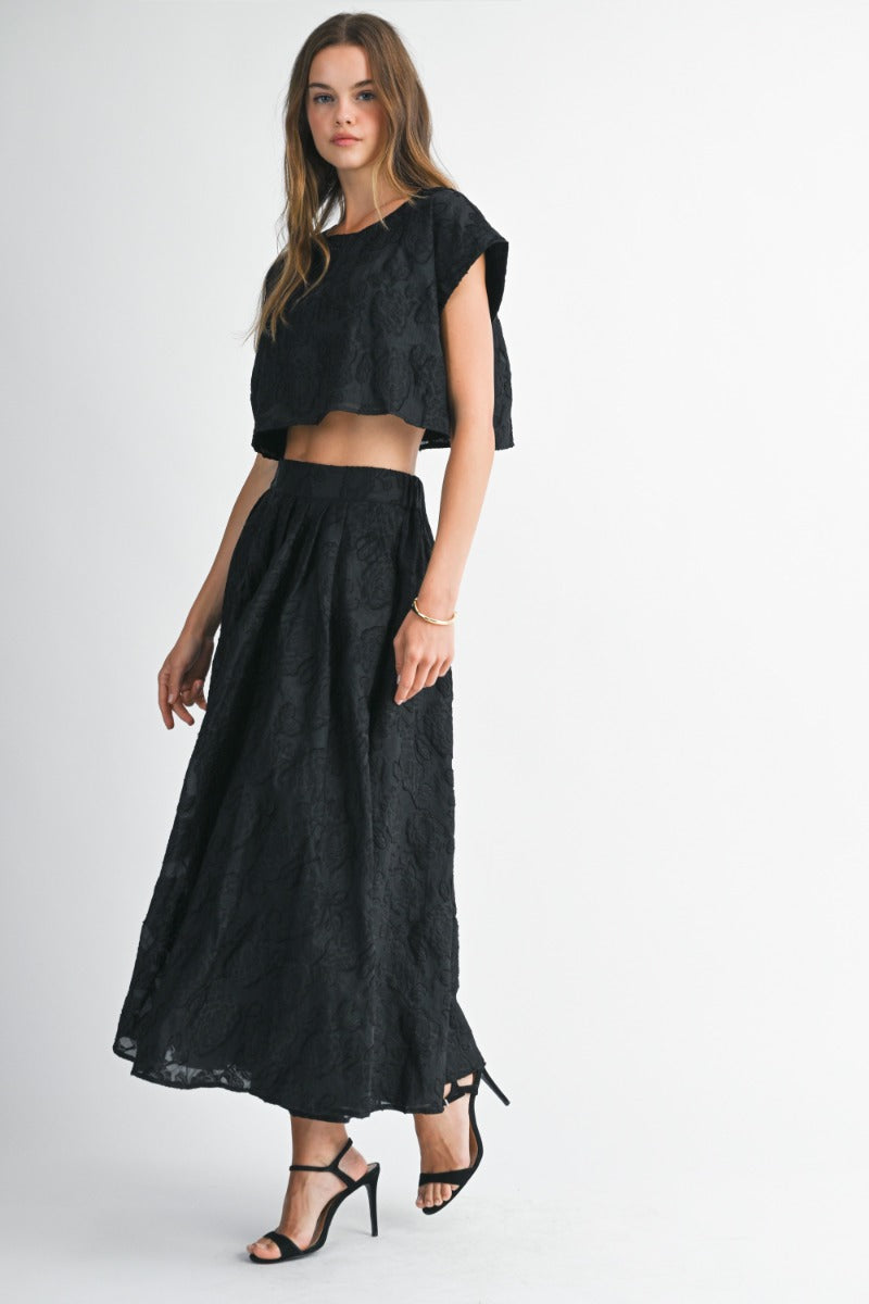 Floral textured Set Black
