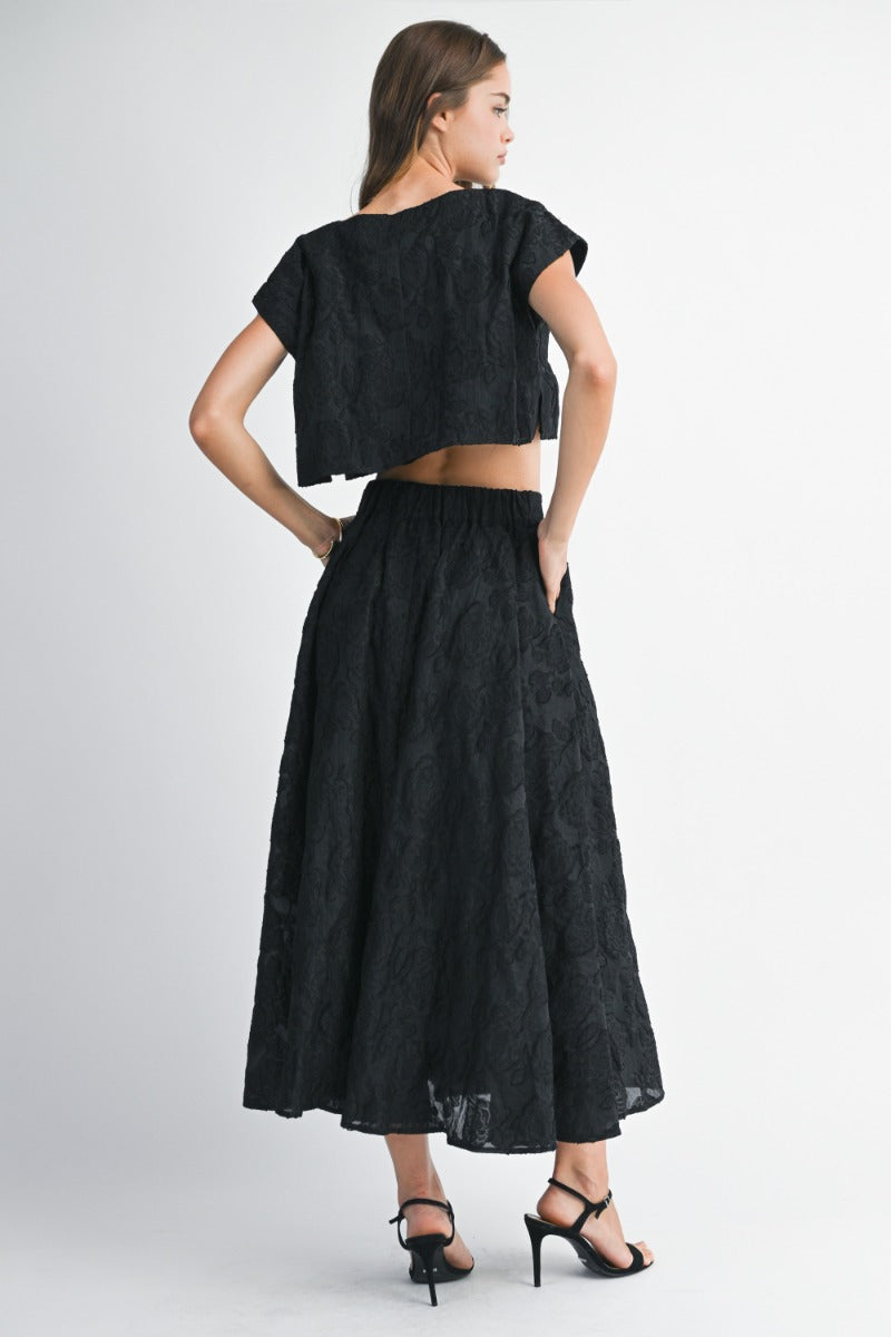 Floral textured Set Black