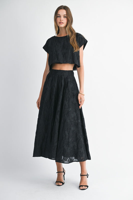 Floral textured Set Black